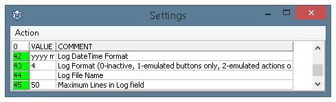 ECTmouse settings panel, parameters 42-45