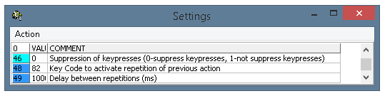 ECTmouse settings panel, parameters 46-49