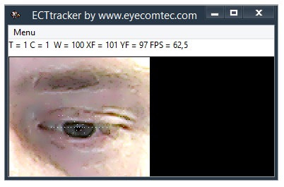 Direction of user's gaze is changing depending on the location of the matrix of symbols on desktop