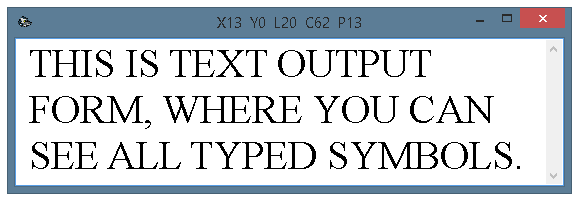 Text output window