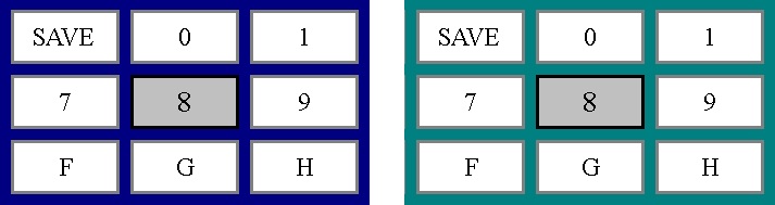Dark blue and gray - green matrix background colors; The value of spacing between the cells horizontally and vertically is 15 pixels