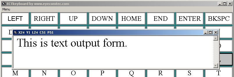 Text output form
