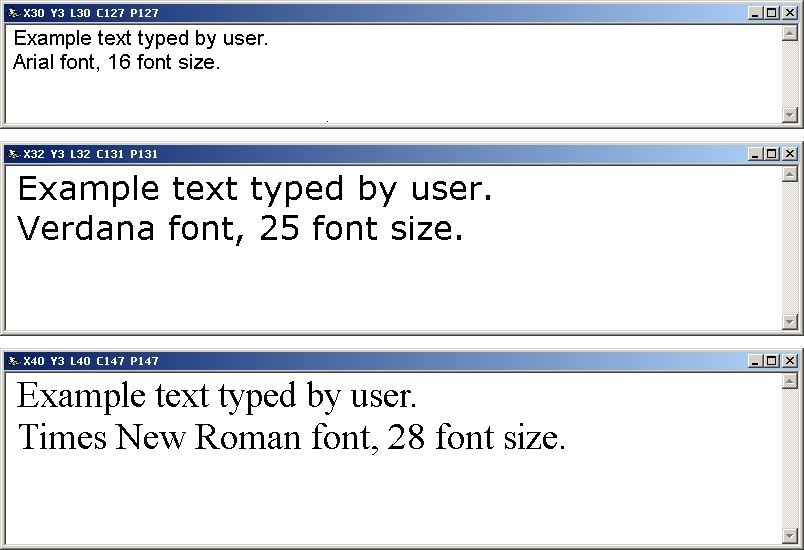 Using different fonts in the output form of the program