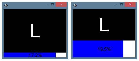 Изменение высоты прогресс-бара: слева – 20 пикселей, справа – 70 пикселей