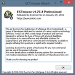 Справочное окно программы ECTmouse Pro